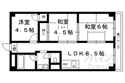 ハイツ桂A棟 3LDKの間取図画像