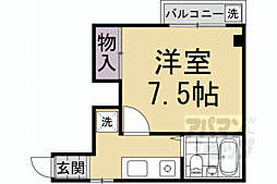 ヴィラ一番館 1Kの間取図画像
