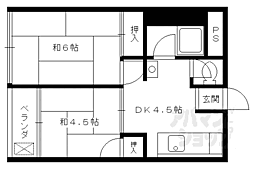 BNコート洛西 2DKの間取図画像