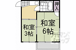 ハイツ桂南 2Kの間取図画像
