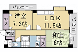 アグラード長岡京 2LDKの間取図画像