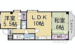 サンヴェール桂 2DKの間取図画像