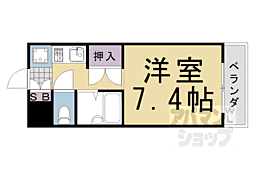 フラッツ上桂 1Kの間取図画像
