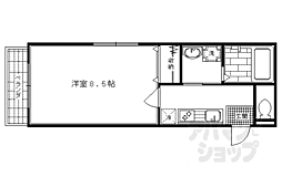 GraceVilla桂 1Kの間取図画像