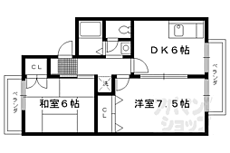 セジュール小原 2DKの間取図画像