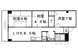ハイツ桂A棟 2LDKの間取図画像