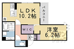 パレHSP 1LDKの間取図画像