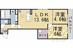 GRAMM桂稲荷山 2LDKの間取図画像