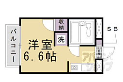 カツラフラット 1Kの間取図画像
