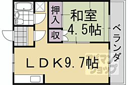 五条グリーンハイツ 1LDKの間取図画像