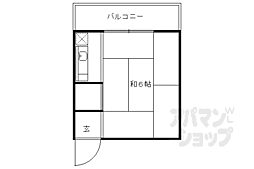 JR山陰本線 花園駅 徒歩9分の賃貸マンション 4階1Kの間取り