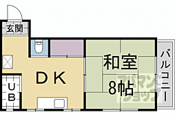 ロイヤルコーポ桂 1DKの間取図画像