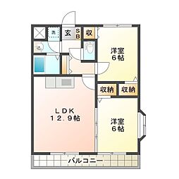 エクシブ22 2LDKの間取図画像