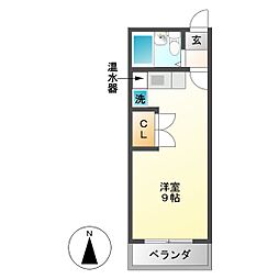 レスポール大谷 ワンルームの間取図画像