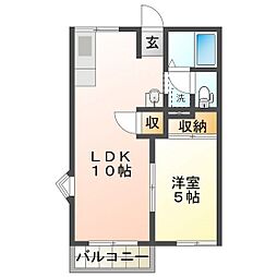 第1メゾン山本 1LDKの間取図画像