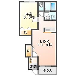 チアーズシャンパーニュ 1LDKの間取図画像