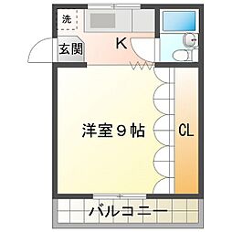 FORTUNA・N 1Kの間取図画像