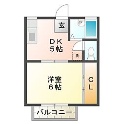 フィルハイツ 1DKの間取図画像