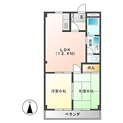 サンライズ21 2LDKの間取図画像