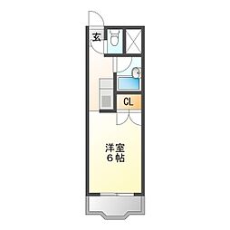 ローレルハイツ 1Kの間取図画像