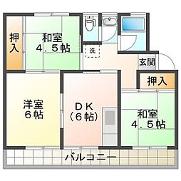 メゾンシエロ 3DKの間取図画像
