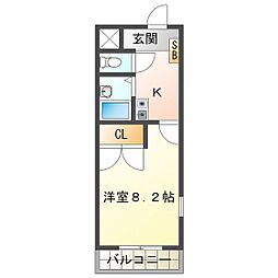 サンハイツ 1Kの間取図画像