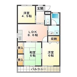 グリーンハイツ・リラ 3LDKの間取図画像