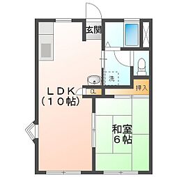 第1メゾン山本 1LDKの間取図画像