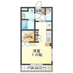 ラグナ南が丘 3階1Kの間取り