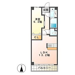 アーバンヒルズ城山 6階1LDKの間取り