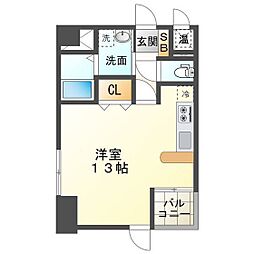 セント　アビエス 5階ワンルームの間取り