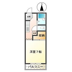 小宮ハイツ 1Kの間取図画像