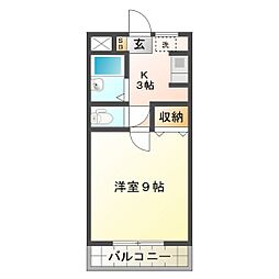 エスポワールマンション 1Kの間取図画像