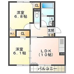 グリュックIII　B棟 2階