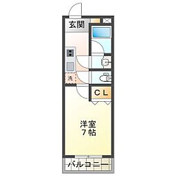 ハイムメロディア 1Kの間取図画像