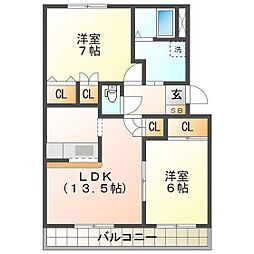 ポートサイドMA 2LDKの間取図画像