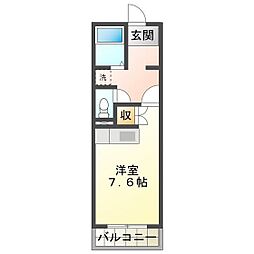 ダイアナポリス鳥居パート1 ワンルームの間取図画像