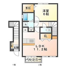 クイーンズタウン元町3 1LDKの間取図画像
