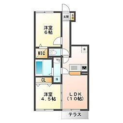 クレールシャンブル2 2LDKの間取図画像