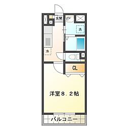 ブルースカイマンション10 1Kの間取図画像