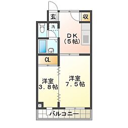 メゾン伊吹 2DKの間取図画像