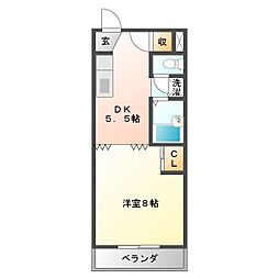 メゾン伊吹 1DKの間取図画像