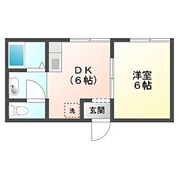 ひまわり荘2 1LDKの間取図画像