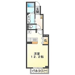 サイスフィールド2 ワンルームの間取図画像