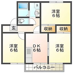 M'SハイムA 3DKの間取図画像
