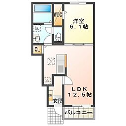 セシル 1LDKの間取図画像