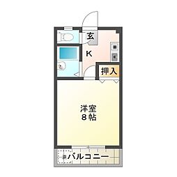ハイツ坂野 1Kの間取図画像