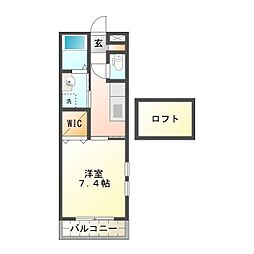 エクセルコート3 1Kの間取図画像