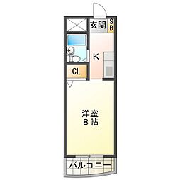 サンロイヤル東丸之内 1Kの間取図画像