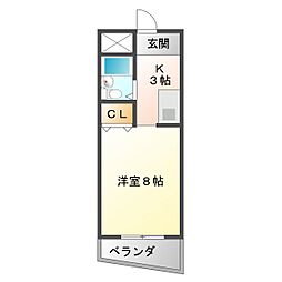 サンロイヤル東丸之内 1Kの間取図画像